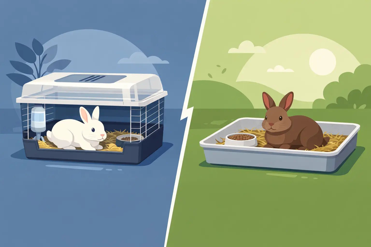 Covered Rabbit Box vs Open Tray - LavieLoo Store