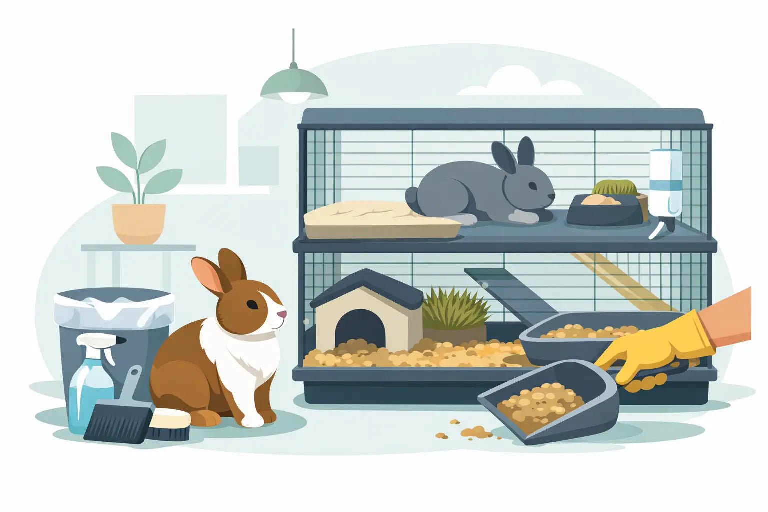 Easy Clean Rabbit Cage Setup That Works - LavieLoo Store