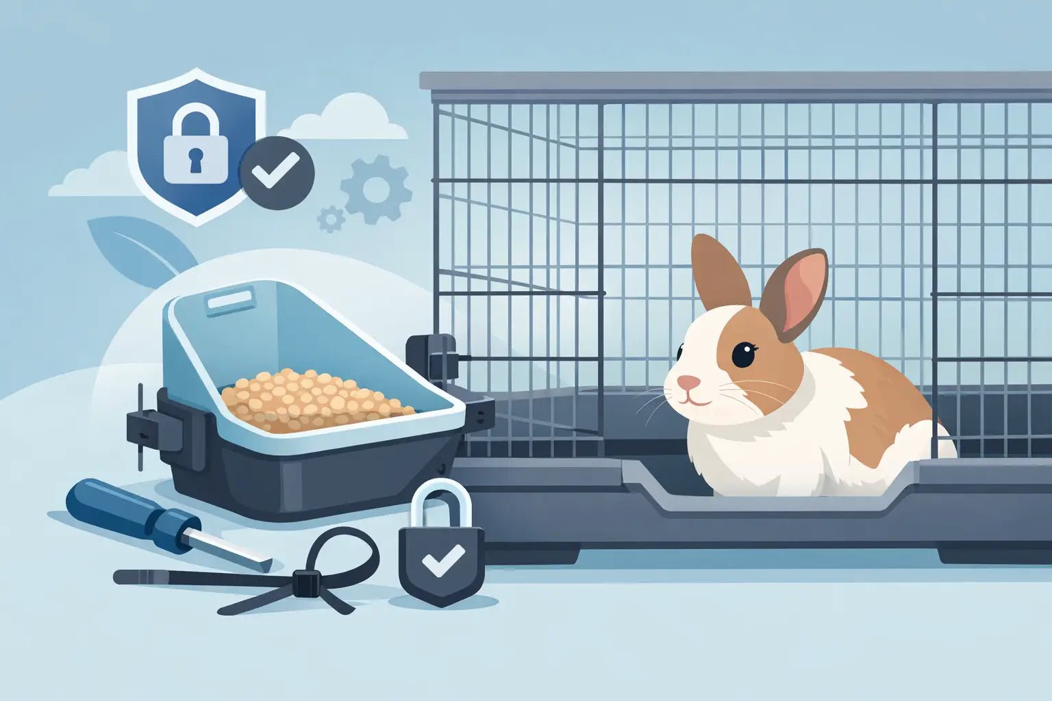 How to Secure Rabbit Litter Box in Cage - LavieLoo Store