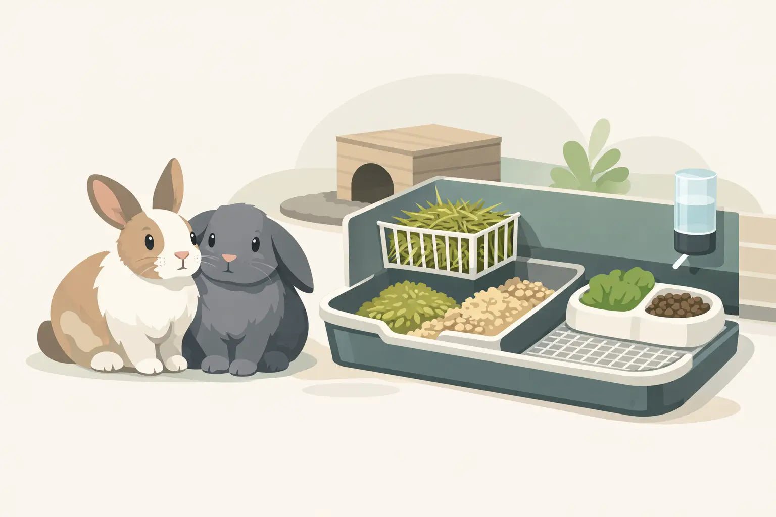 Rabbit Litter Box for a Bonded Pair Setup - LavieLoo Store