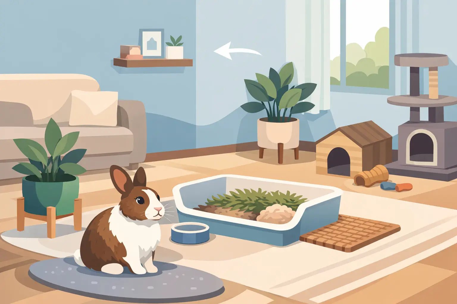 Rabbit Litter Box Placement for Free Roam - LavieLoo Store