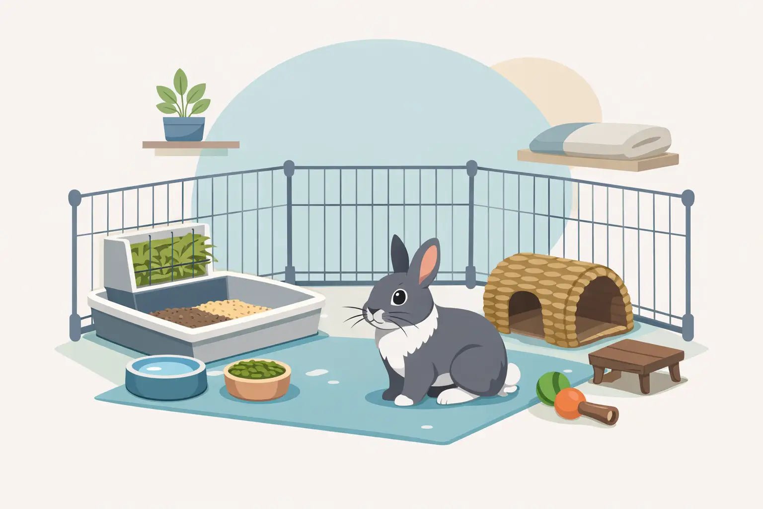 Rabbit Litter Box Setup for X-Pen Housing - LavieLoo Store