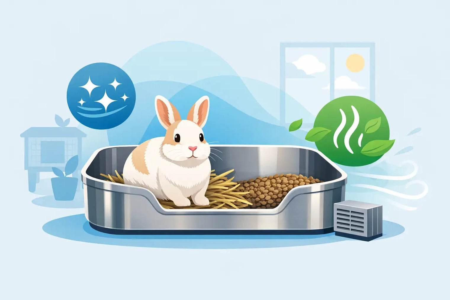 Stainless Rabbit Litter Box Odor Reduction Example - LavieLoo Store